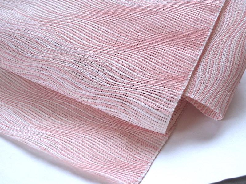 未使用 夏物 変わり織り紗八寸名古屋帯（編み文）長374全通 正絹美品 未使用 夏物 変わり織り紗八寸名古屋帯（編み文）長374全通 正絹