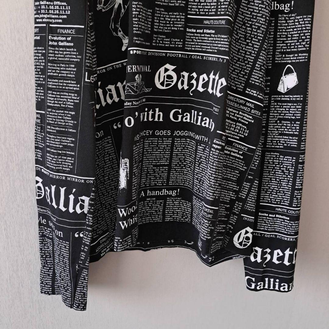 john galliano ジョンガリアーノ ニュースペーパー 長袖 Tシャツ