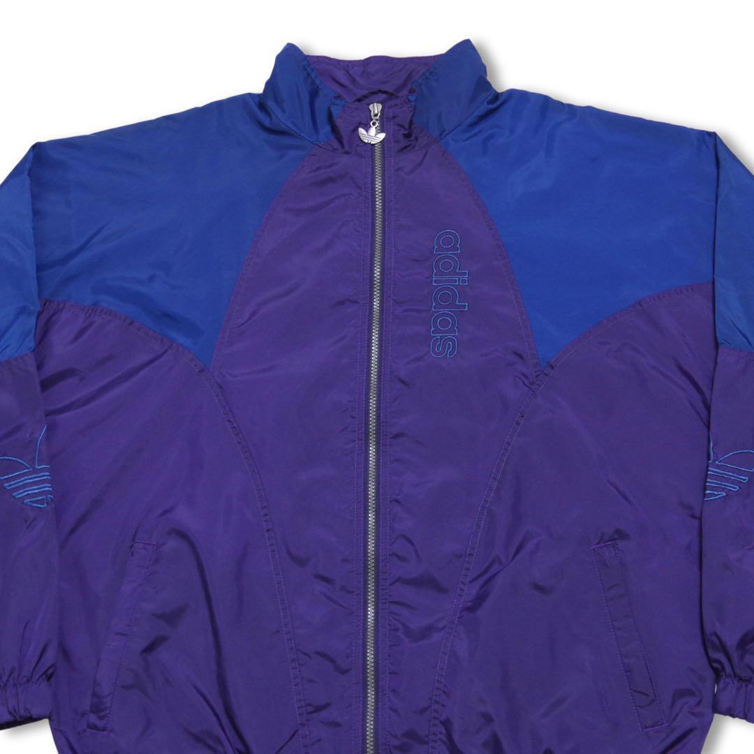 古着 80s adidas ナイロンジャケット 青 紫 古着 80s adidas ナイロンジャケット 青 紫