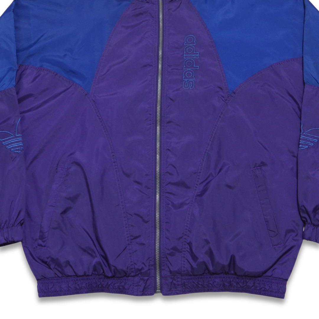 古着 80s adidas ナイロンジャケット 青 紫 古着 80s adidas ナイロンジャケット 青 紫