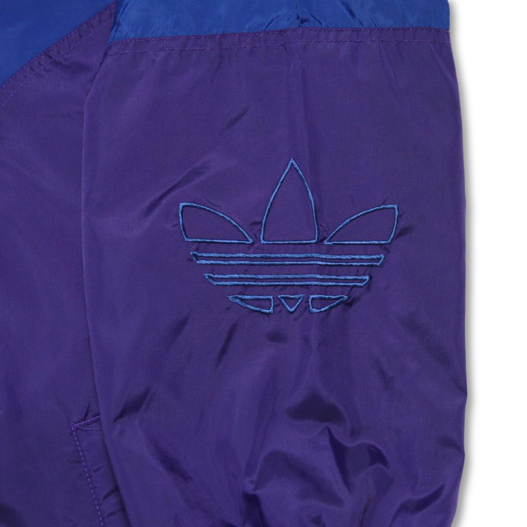 古着 80s adidas ナイロンジャケット 青 紫 古着 80s adidas ナイロンジャケット 青 紫