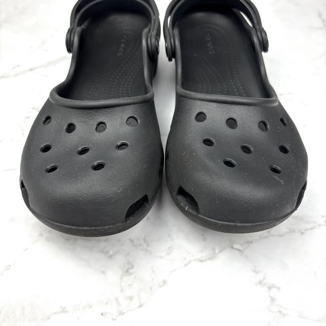 【希少】crocs クロックス メリージェンW9 黒 サンダル スリッポン