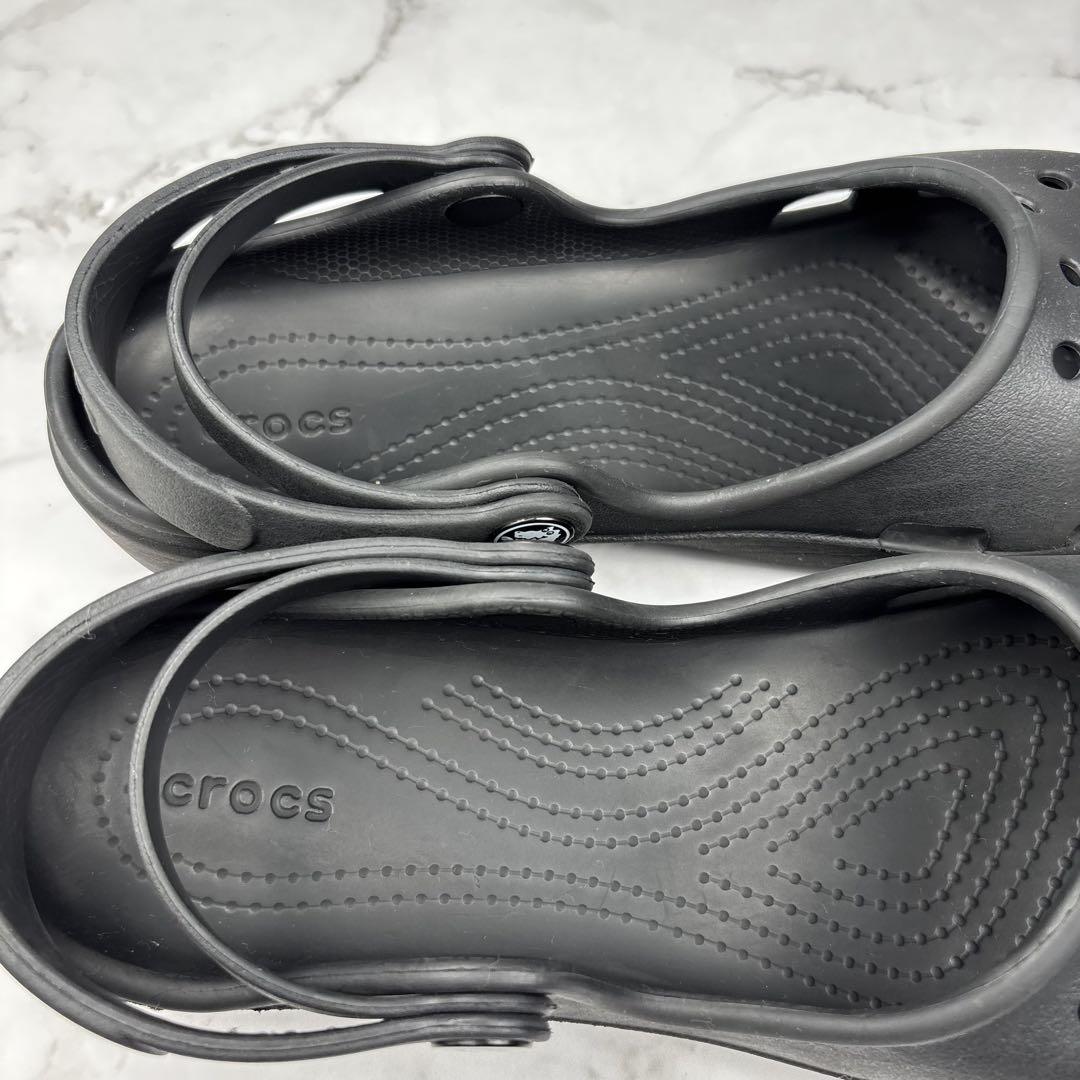 【希少】crocs クロックス メリージェンW9 黒 サンダル スリッポン