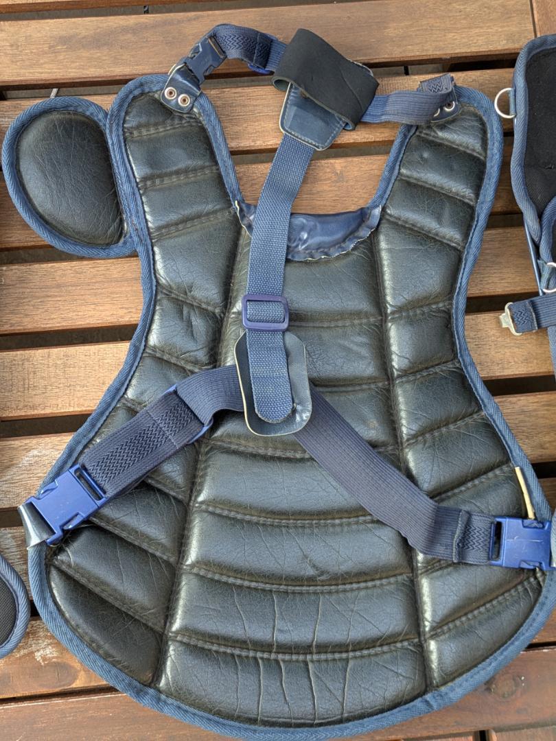 硬式野球 キャッチャー防具 プロテクター レガース ネイビー