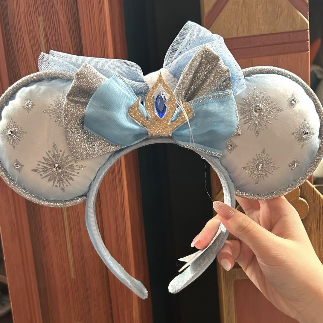 香港ディズニー アナ雪 エルサ カチューシャ レース 日本未発売