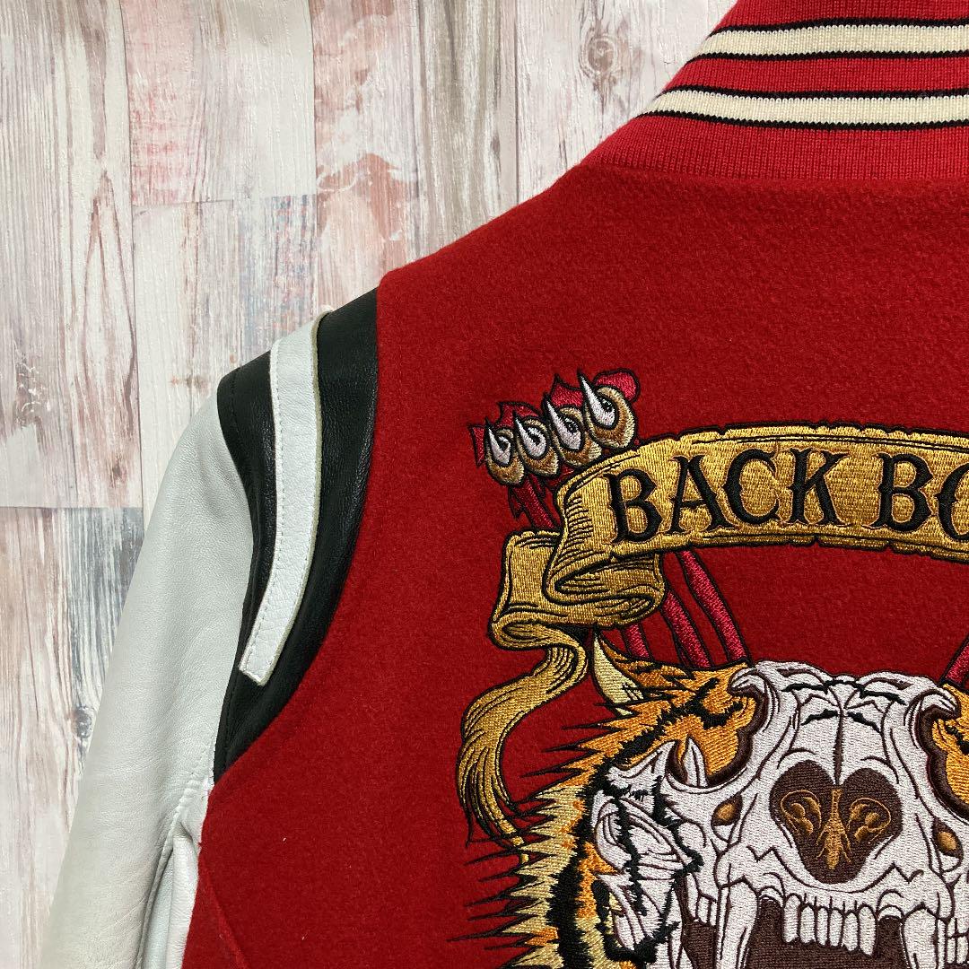 バックボーン size M レッド 干支 虎 QpOyf-m46061895977 BACK BONE スタジャン 最安価格