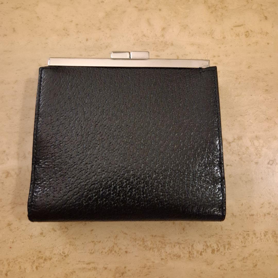 黒レザー三つ折り財布 サンローラン SAINT LAURENT 財布 レザー ミニ財布 コンパクト
