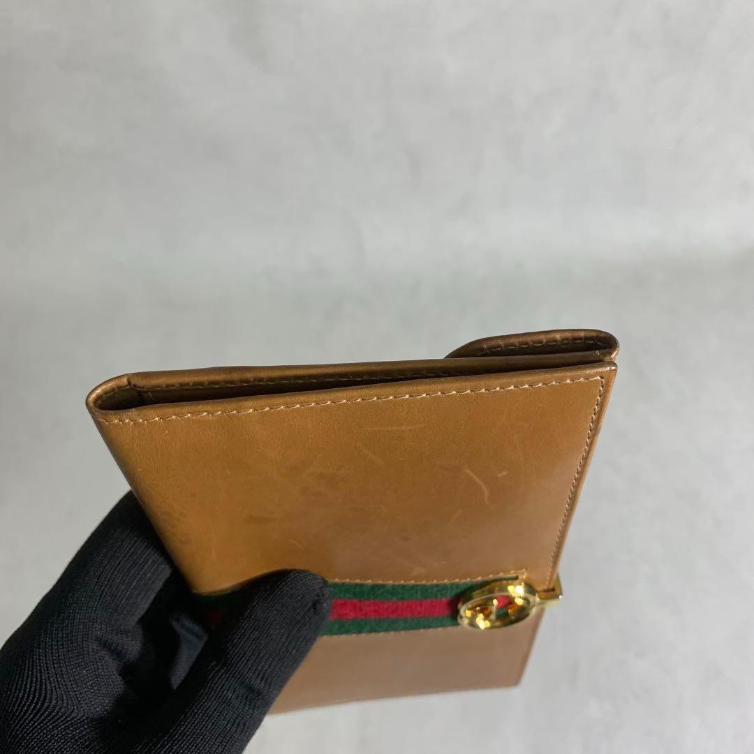 GUCCI グッチ 長財布 オールドグッチ シェリーライン ブラウン
