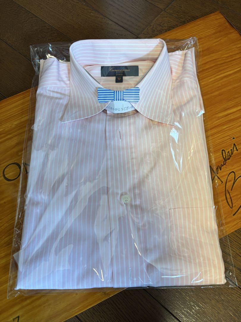 超美品Camicissimaピンクストライプ ドレスシャツ 40