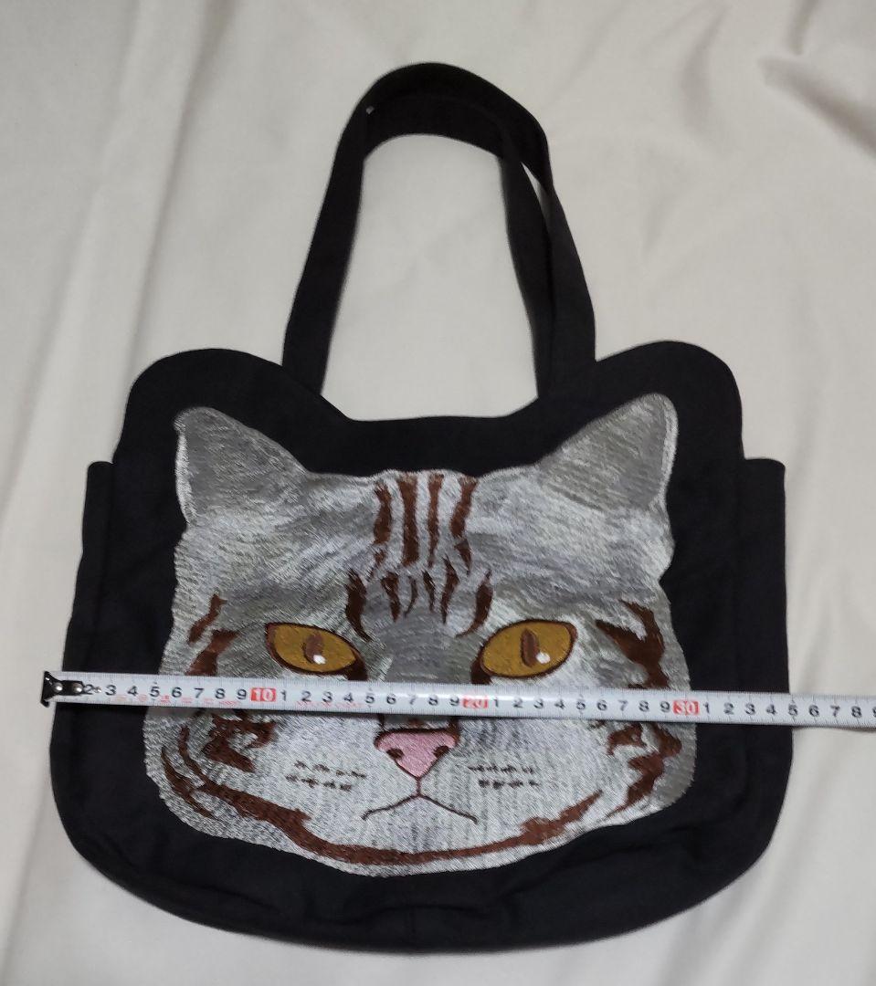 猫の顔刺繍トートバッグ・ ネコミミ帽子