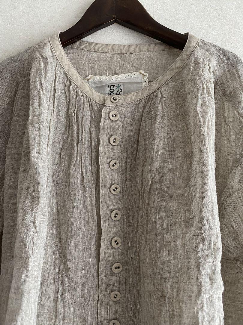 新品 gasa リネン薄手ブラウス ベージュnative villge - メルカリ