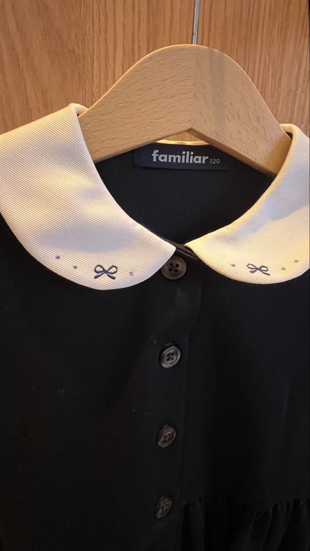 familiar 半袖ワンピース 120cm 紺色