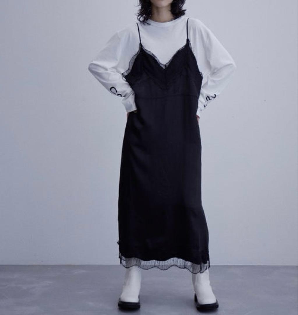 アダム・エ・ロペ ランジェリーデティールキャミワンピース サテンキャミワンピ アダム・エ・ロペ ランジェリーデティールキャミワンピース サテンキャミワンピ