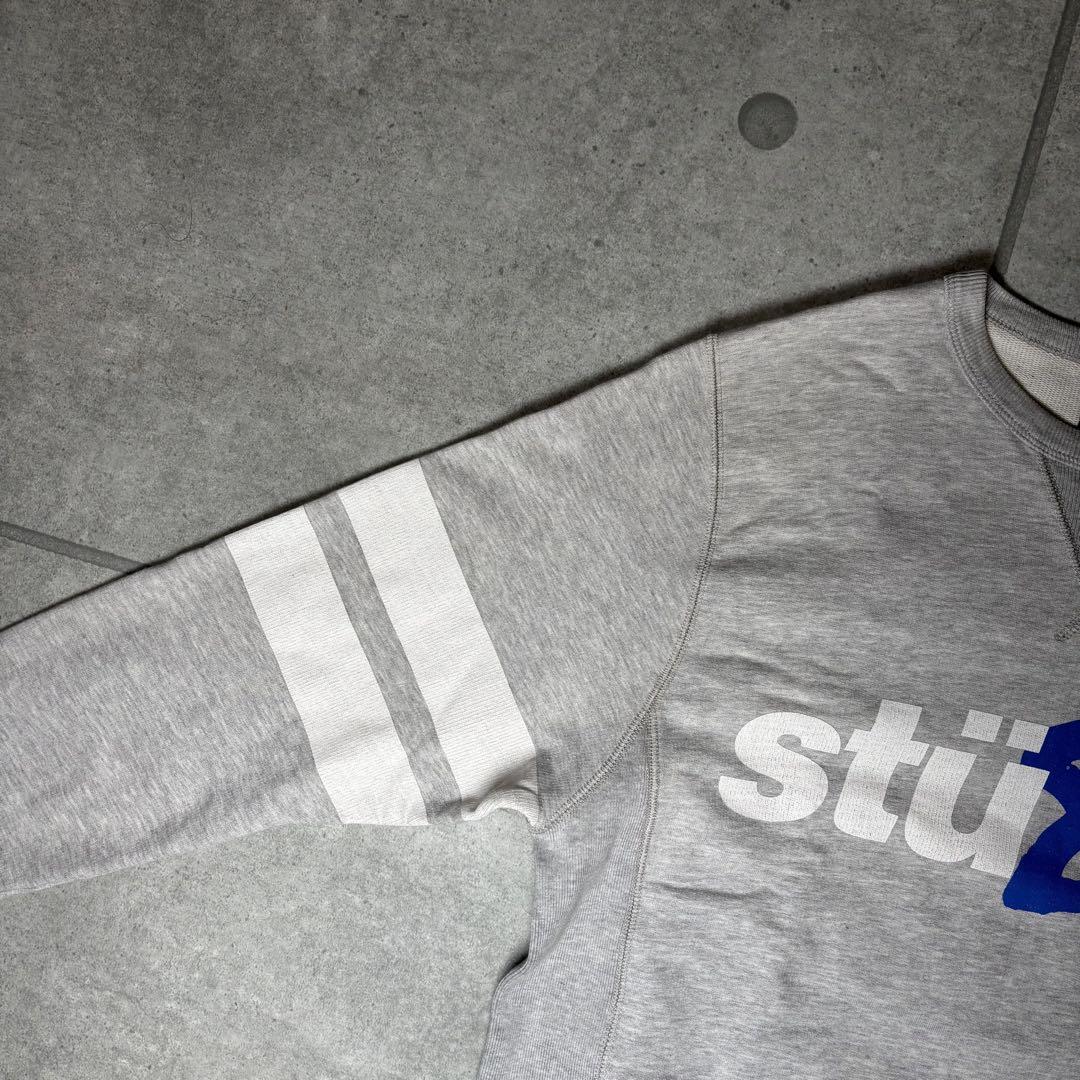 OLD STUSSY　スウェット　前V　ガゼット　クラウン　王冠　霜降り　黒タグ