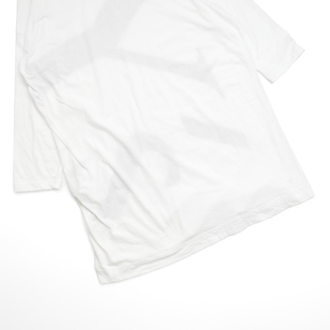Y'sワイズ日本製 ビッグロゴプリントオーバーサイズ綿TシャツワンピースM白 Y'sワイズ日本製 ビッグロゴプリントオーバーサイズ綿TシャツワンピースM白