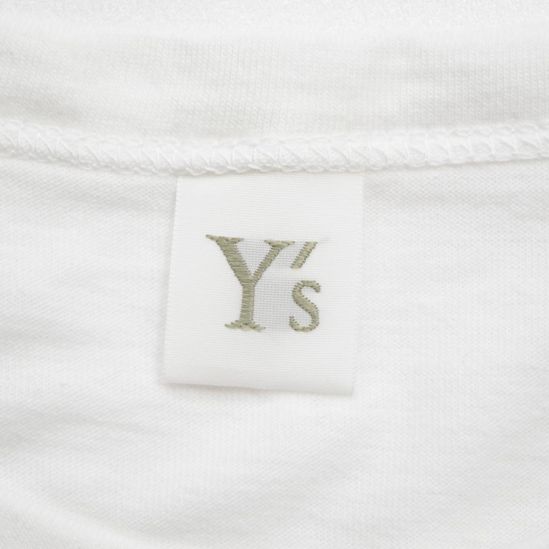 Y'sワイズ日本製 ビッグロゴプリントオーバーサイズ綿TシャツワンピースM白 Y'sワイズ日本製 ビッグロゴプリントオーバーサイズ綿TシャツワンピースM白