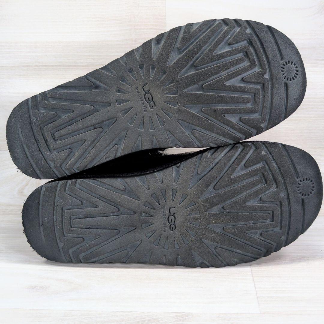 UGG アグ 25.0cm レザー ブーツ ブラック ボア
