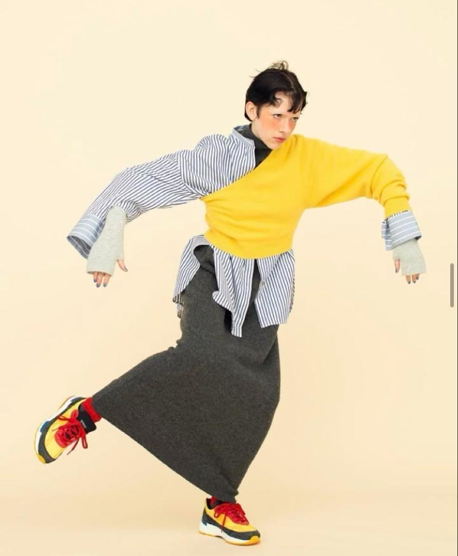 nagonstans - nagonstans STRIPE Bend Cuff SH シャツ