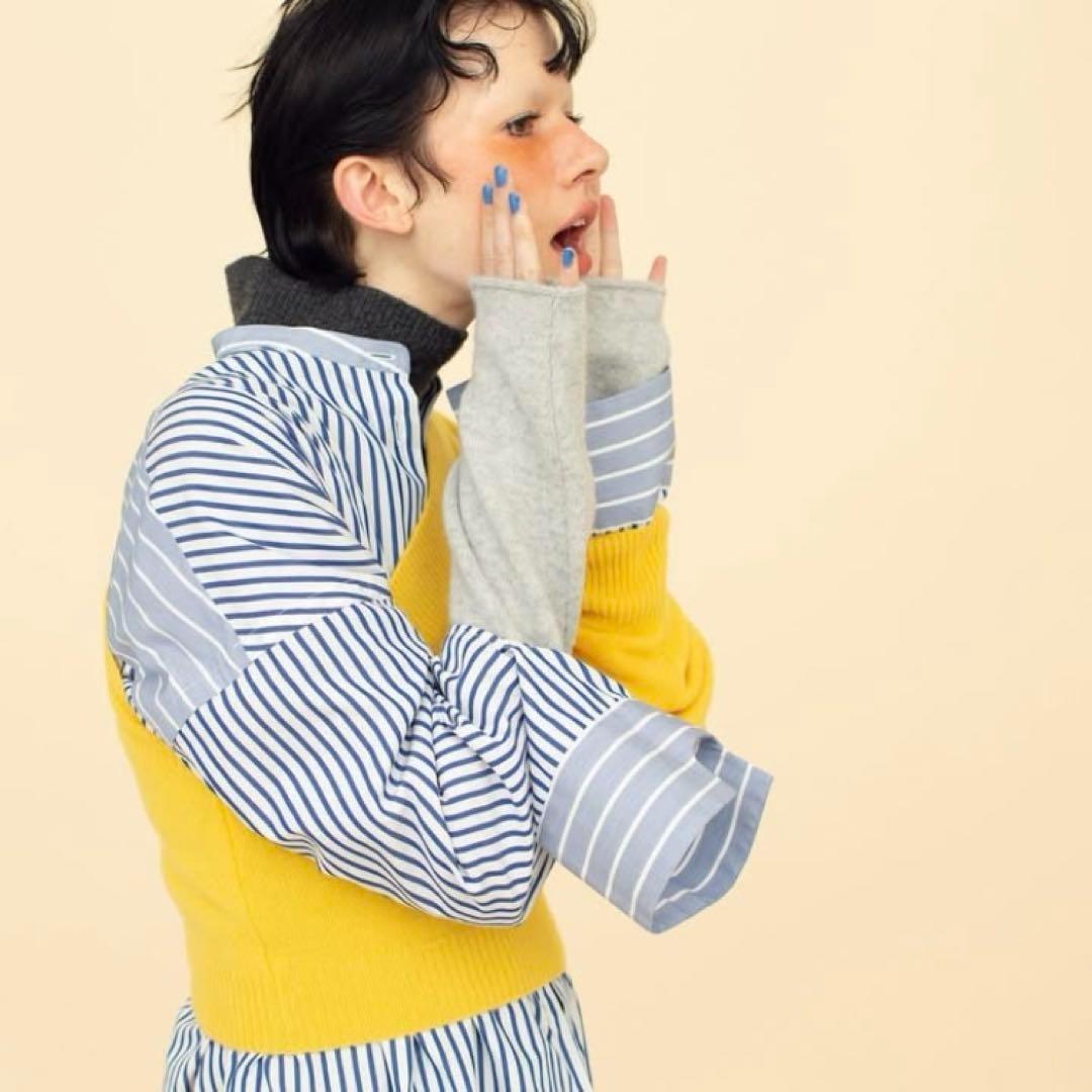 nagonstans - nagonstans STRIPE Bend Cuff SH シャツ