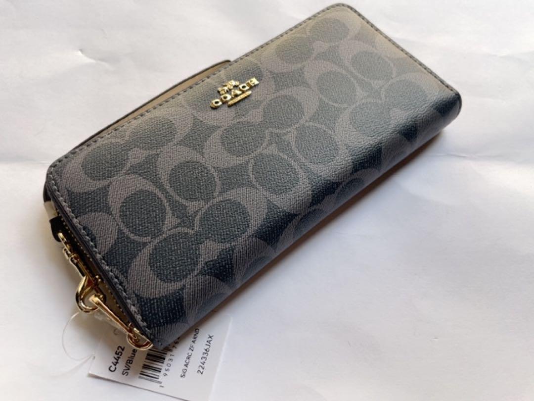 $*様 COACH コーチ　　　C4452 ブルー　長財布