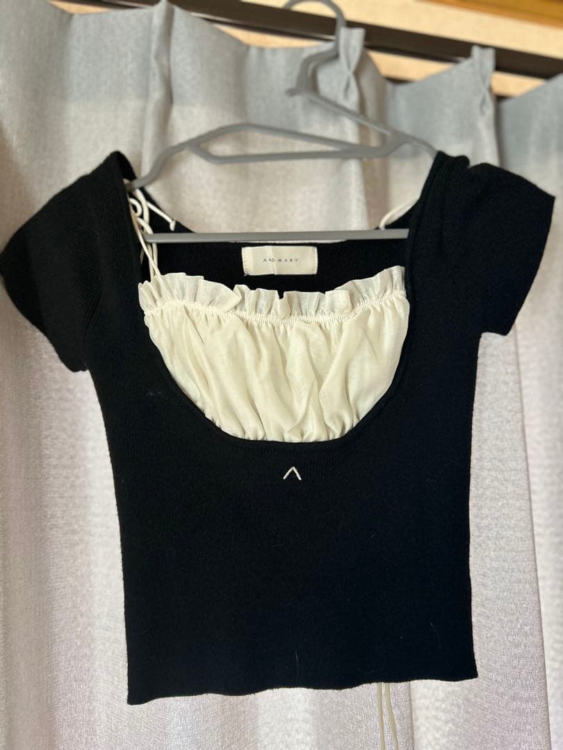 andmary mew frill tops black アンドマリー トップス