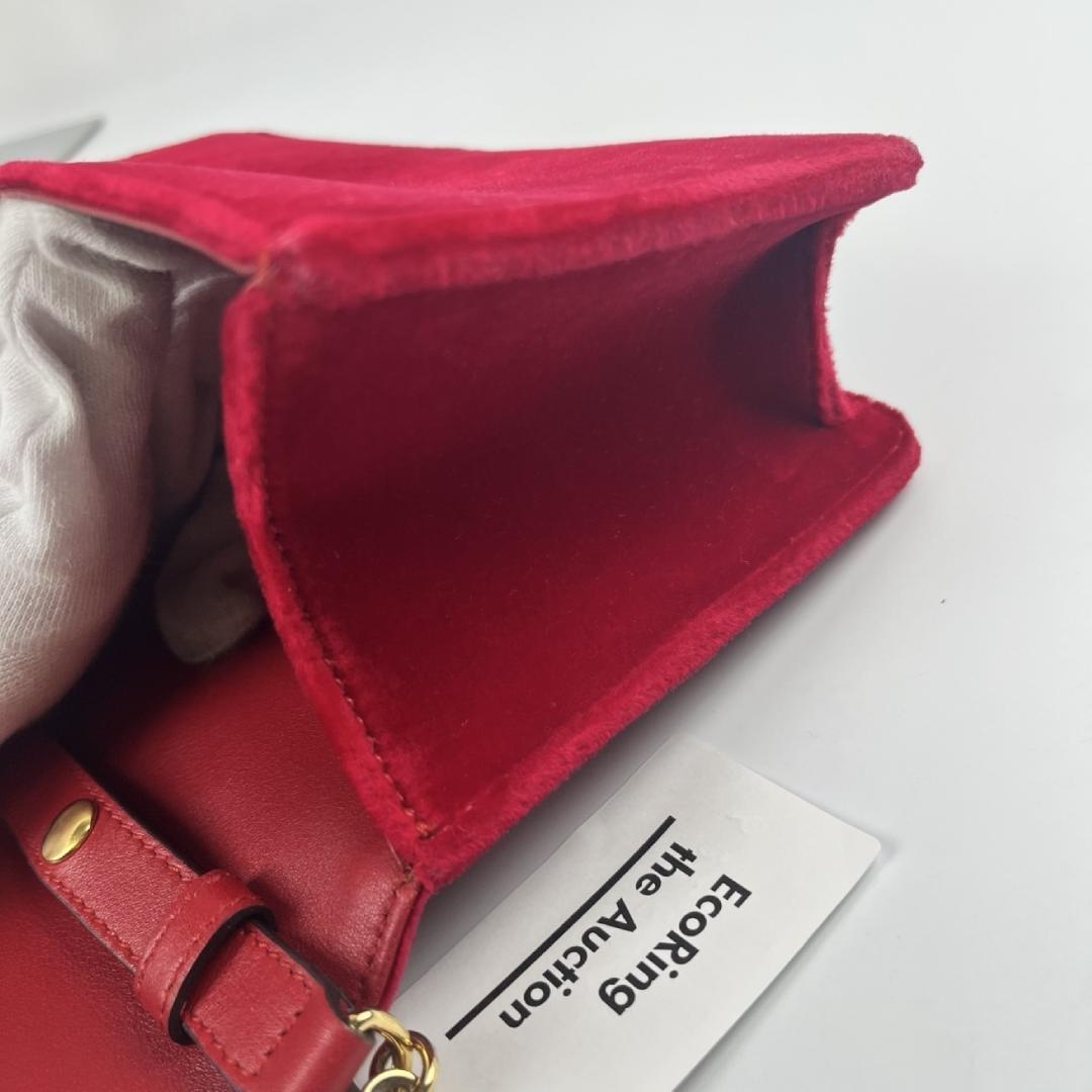 GUCCI ベルベット ミニバッグ ショルダーバッグ レッド