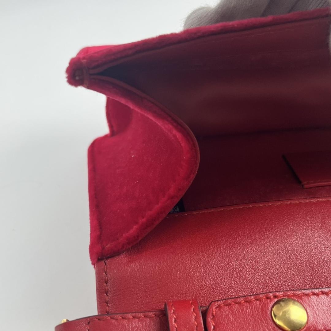 GUCCI ベルベット ミニバッグ ショルダーバッグ レッド