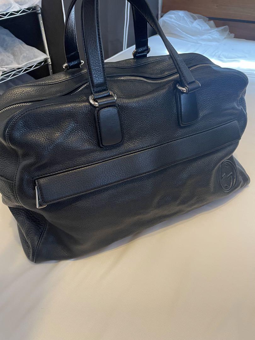 GUCCI グッチ ボストンバッグ GGマーク ブラック オールレザー
