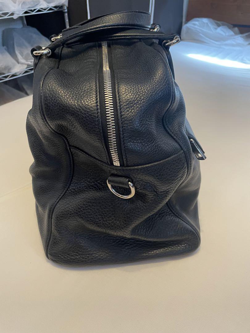 GUCCI グッチ ボストンバッグ GGマーク ブラック オールレザー