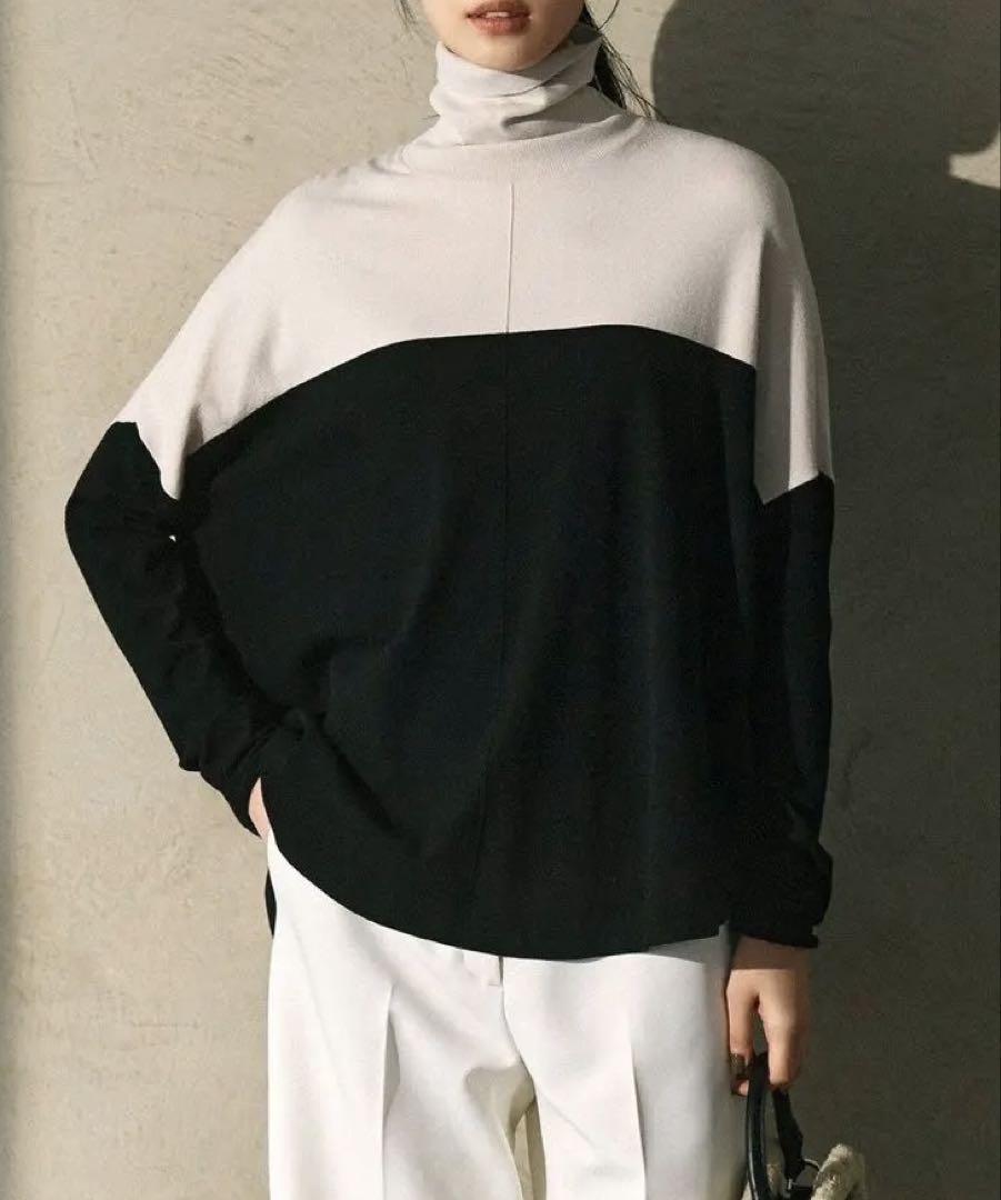 新品タグ付き✨24AW 洗える ヴィスコースワイド タートルネックプルオーバー