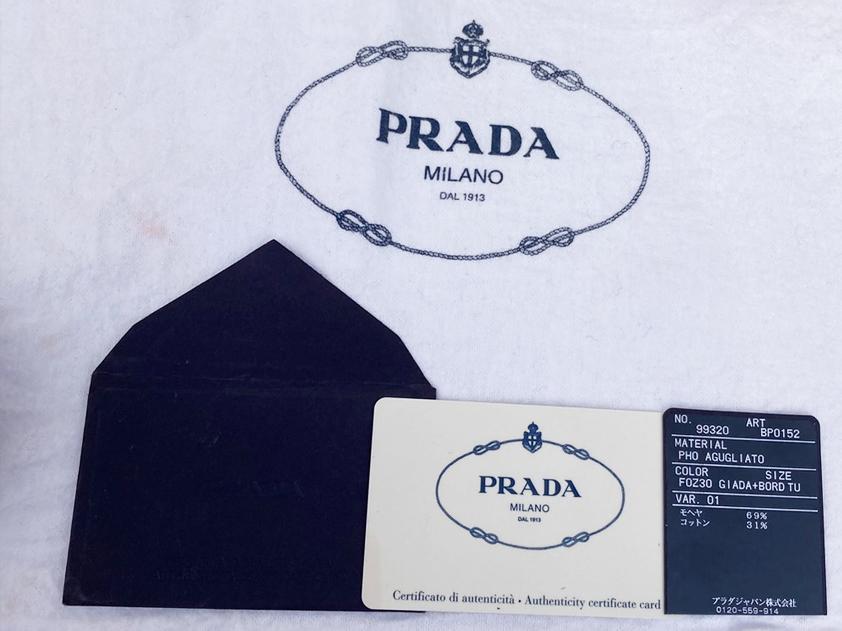 PRADAプラダ■シャギーファークラッチバッグ■バーガンディーxグレー