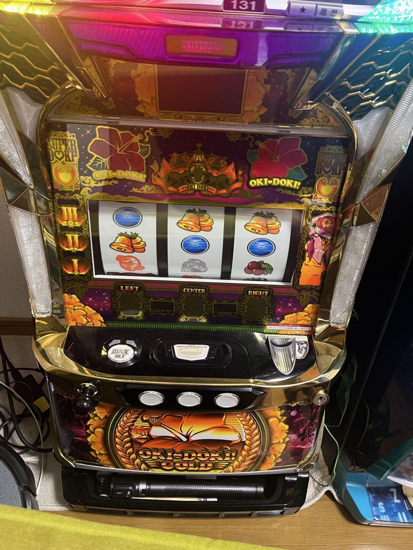パチスロ実機 沖ドキゴールド 4wayオートプレイ不要機付　データカウンター付き