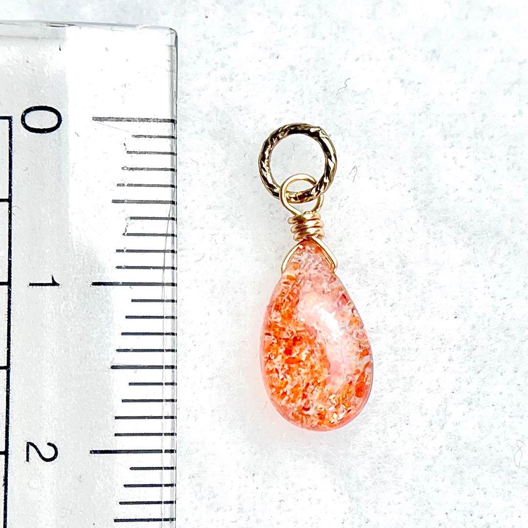 14kgf  宝石質　サンストーン　チャーム　ネックレストップ　ペンダントトップ 14kgf 宝石質 大粒 サンストーン チャーム ネックレス