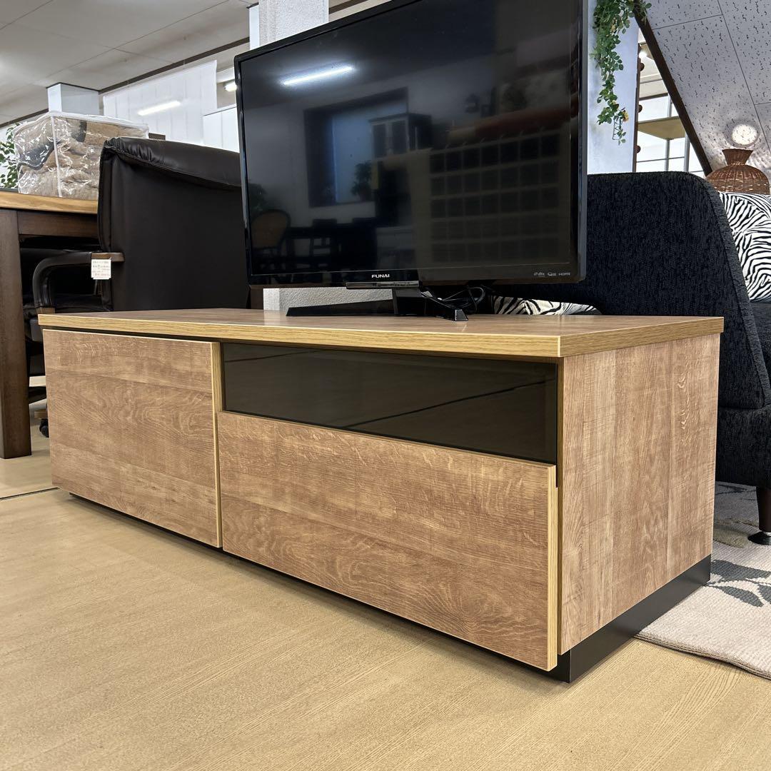 新品☆120cm テレビボード 引出し付 木目調 モダンデザイン ヴィンテージ調