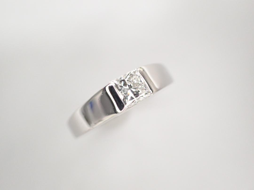 美品 Pt900 ダイヤ0.502(G-SI2) プリンセスカット リング 指輪