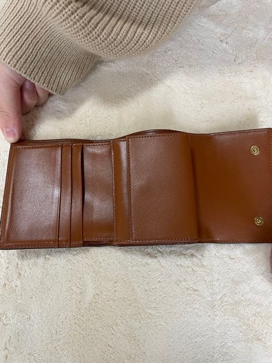 セリーヌ CELINE 三つ折り財布 トリオンフキャンバス & ラムスキン