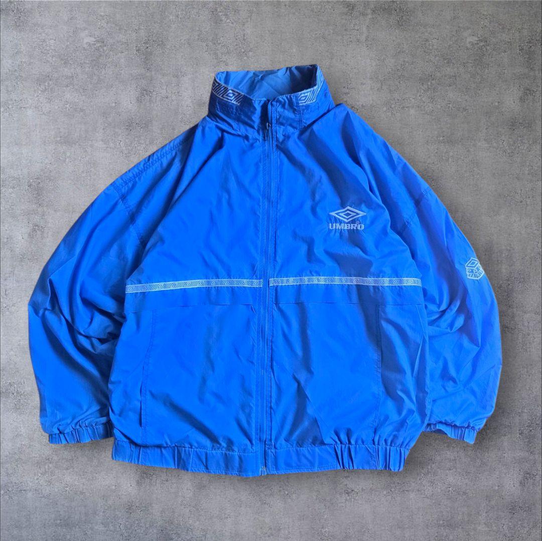 90s Umbro ナイロントラックジャケット 刺繍ロゴ アイスブルージャケット・アウター