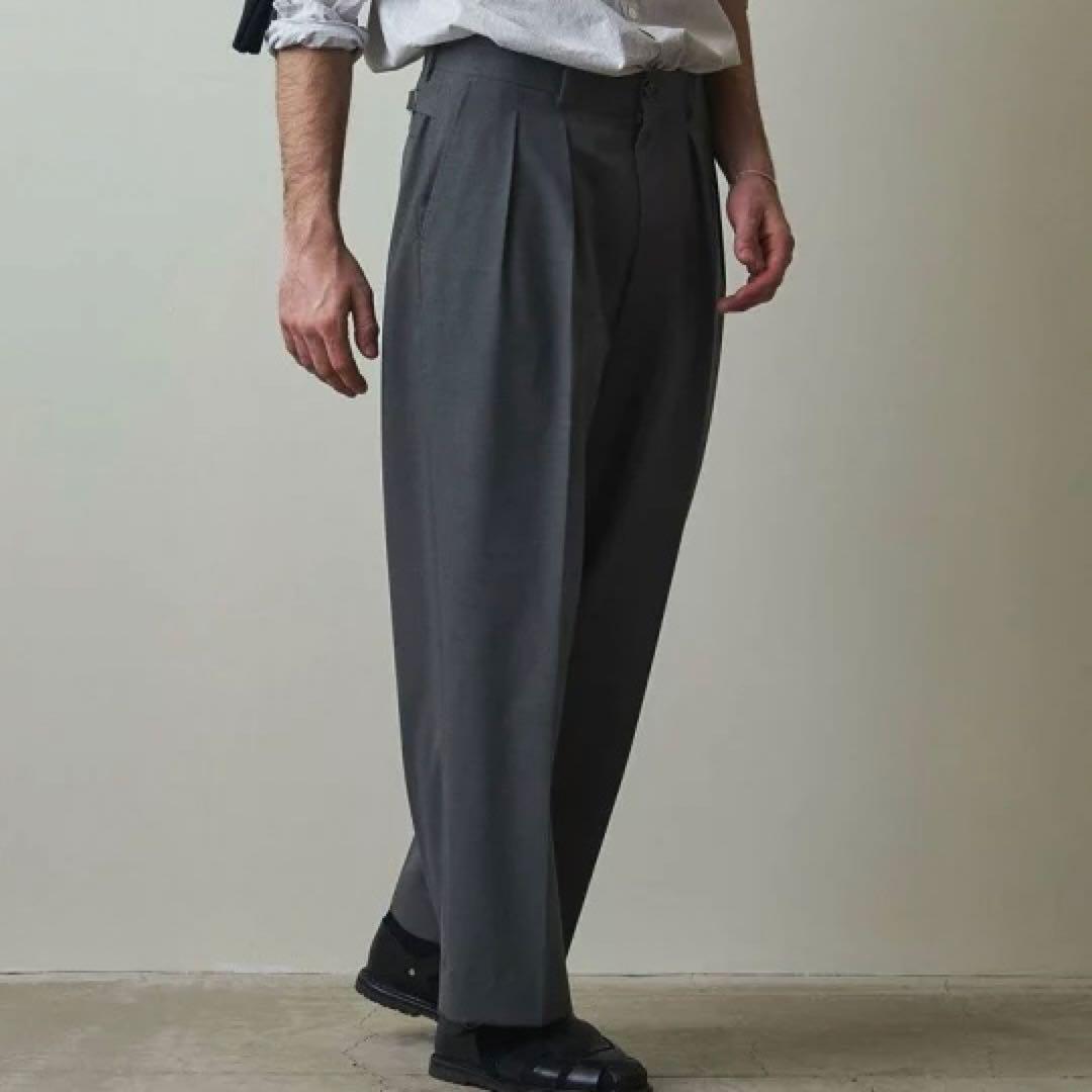 Steven Alan 2プリーツ ドレストラウザーズ グレー S