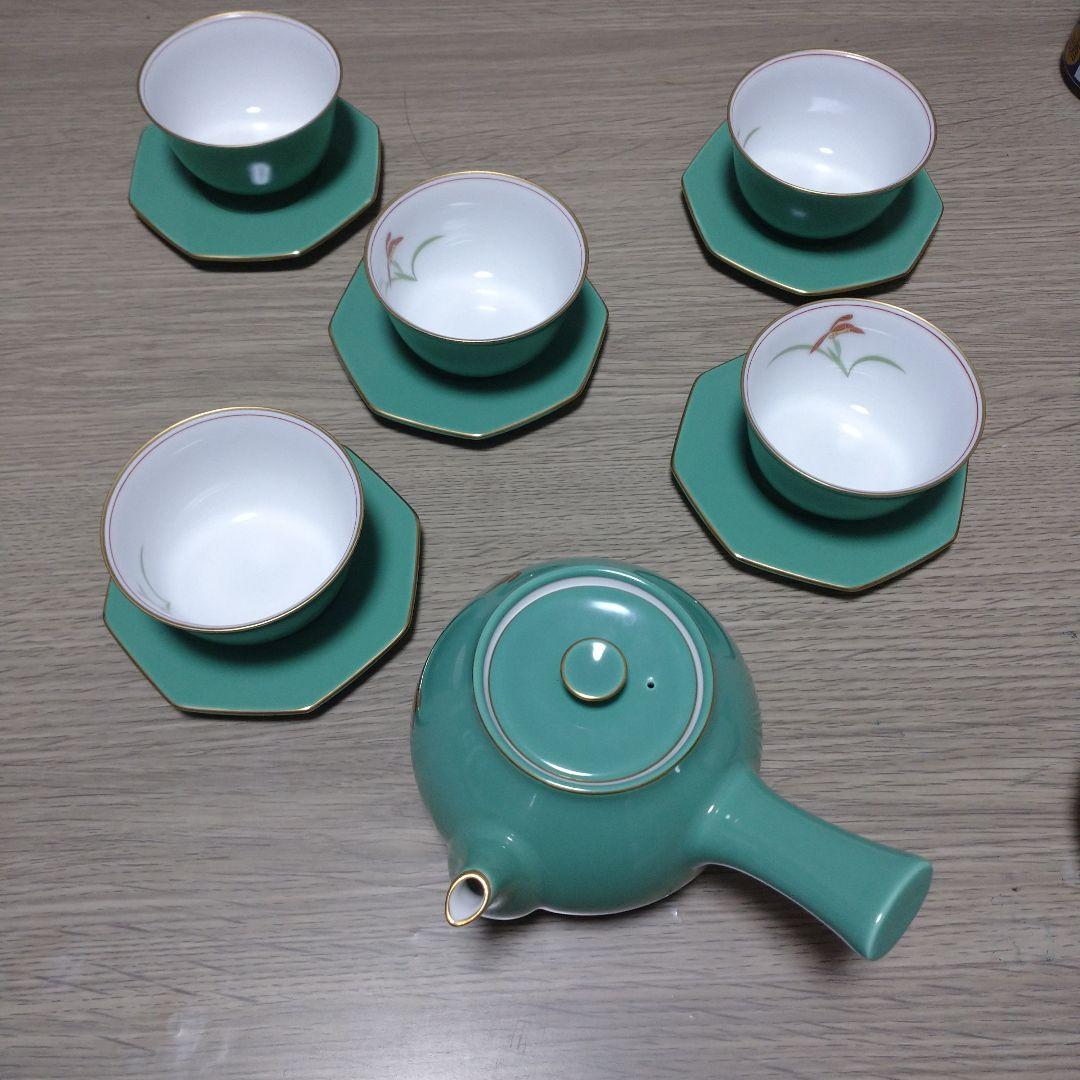 香蘭社 茶器セット 金縁 蘭の花