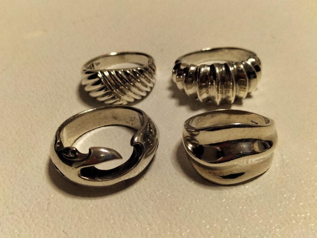 ンジュエリ VINTAGE プレーン ウェーブ メキシコ c3z1P-m46113819747 MEXICAN RINGS 特大 ▷リング