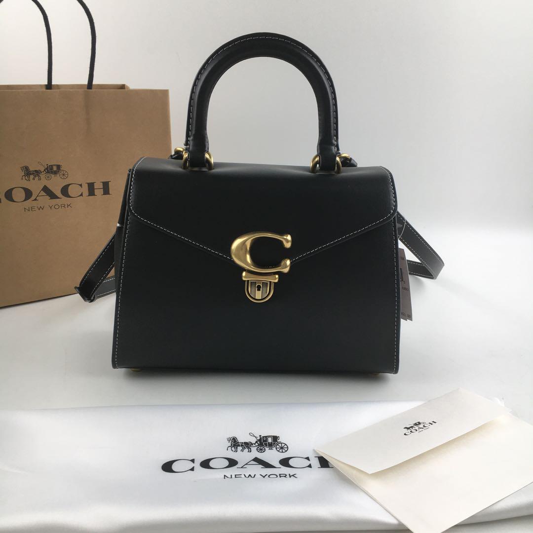 COACH 黒 レザー ハンドバッグCH723