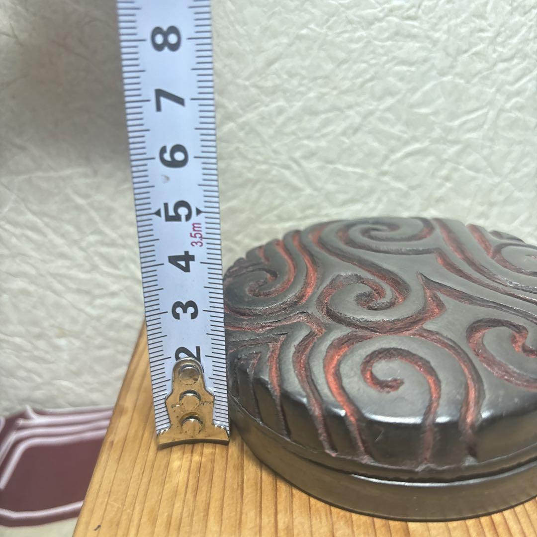 茶道具 希少 骨董 黑陶 香合 在銘 共箱