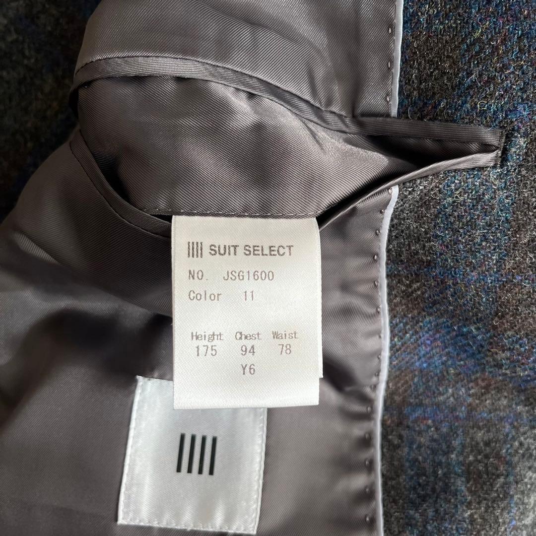 【美品】スーツセレクト　テーラード　アンコンジャケット　ツイード　ネイビー　Y6 mdprevattcaulkingandwaterproofing.com