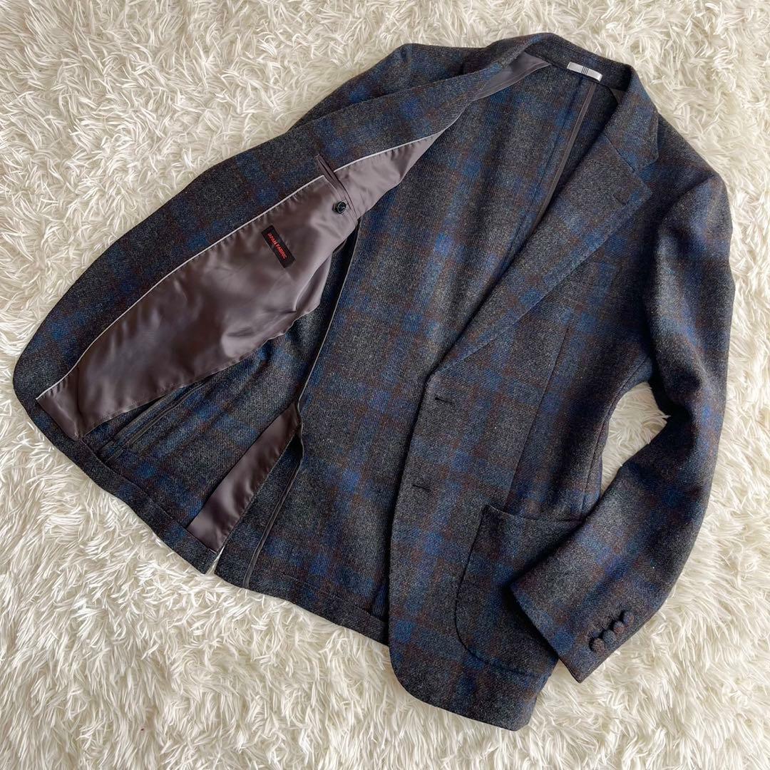 【美品】スーツセレクト　テーラード　アンコンジャケット　ツイード　ネイビー　Y6 mdprevattcaulkingandwaterproofing.com