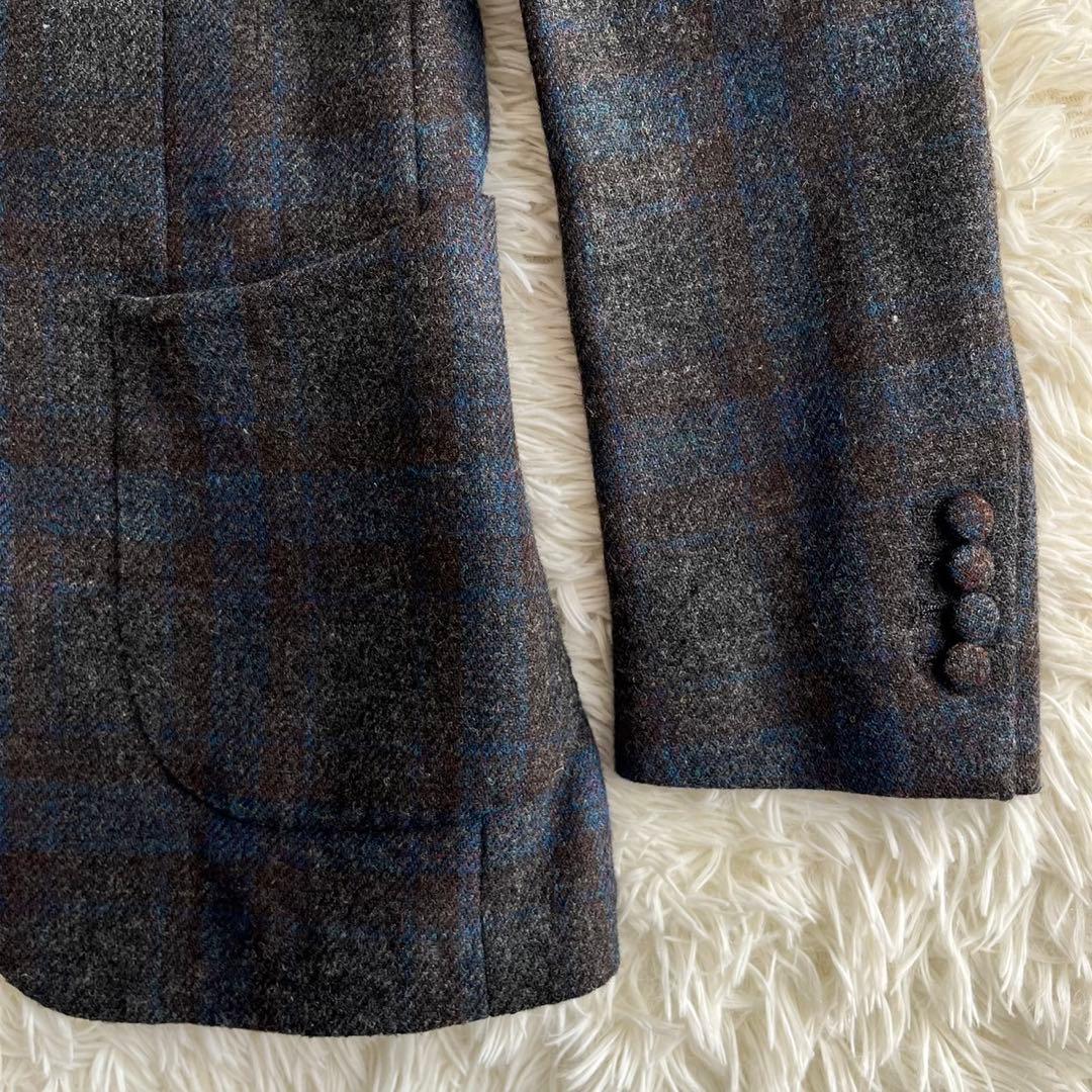【美品】スーツセレクト　テーラード　アンコンジャケット　ツイード　ネイビー　Y6 mdprevattcaulkingandwaterproofing.com