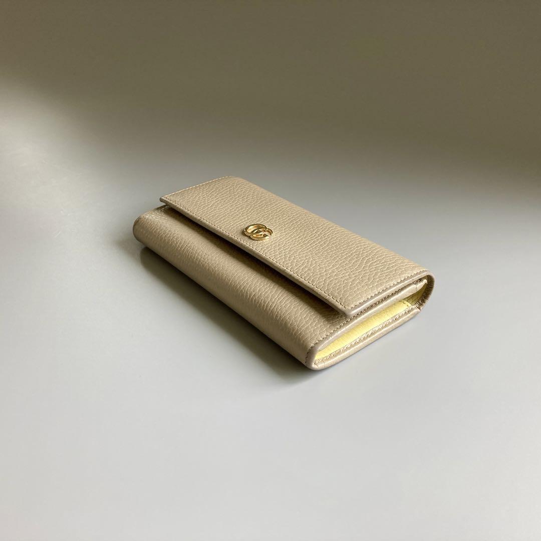 希少 限定 GUCCI グッチ GG マーモント 長財布 レディース ベージュ