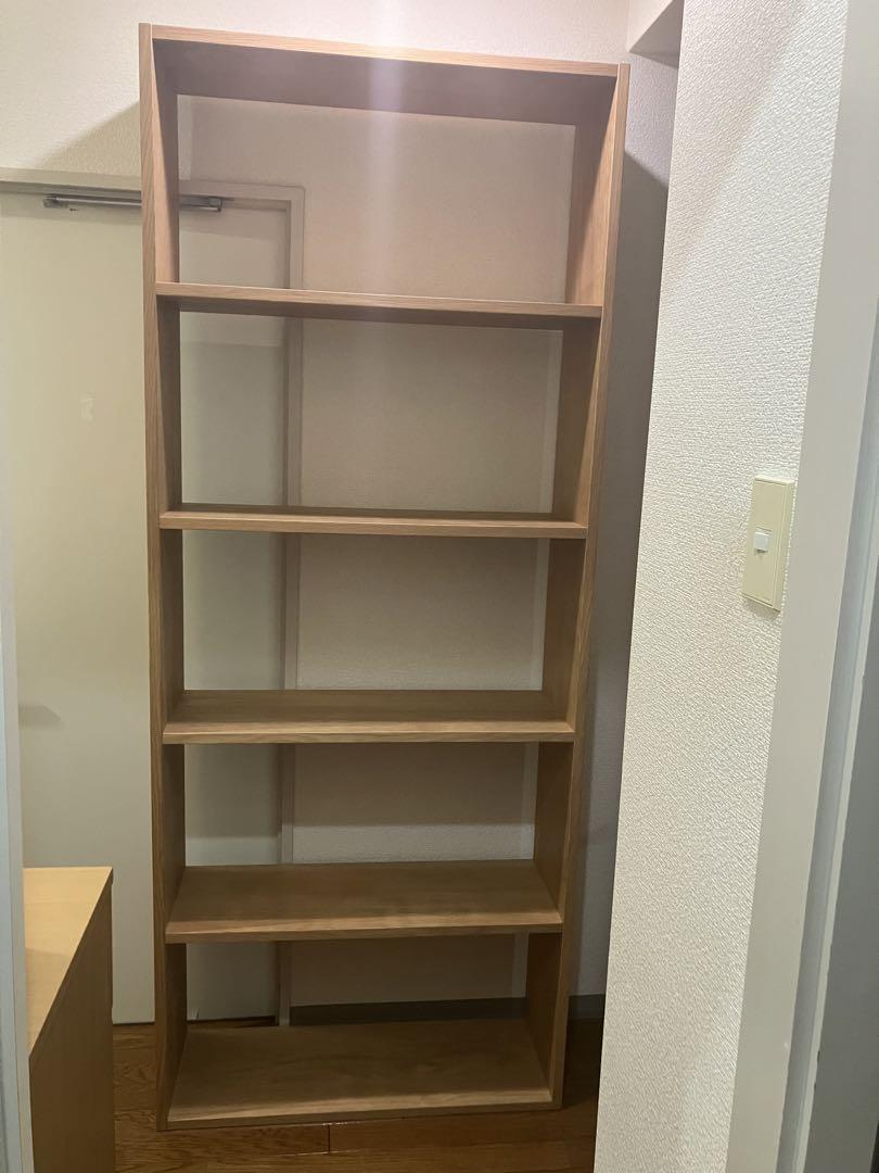 【美品】無印良品 スタッキングシェルフワイド5段オーク材