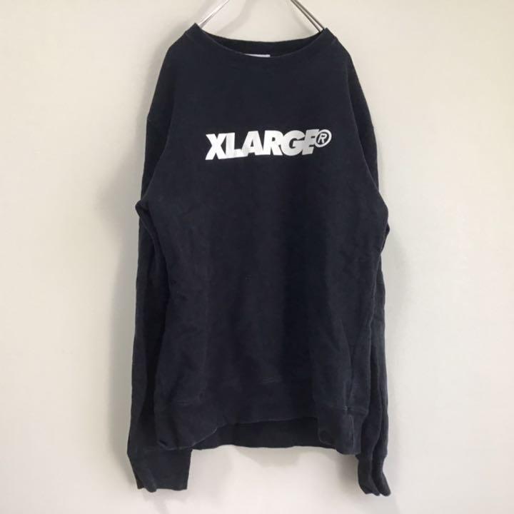 500円引きクーポン ビックロゴ 黒 エクストララージ スウェット トレーナー M Xlarge スウェット