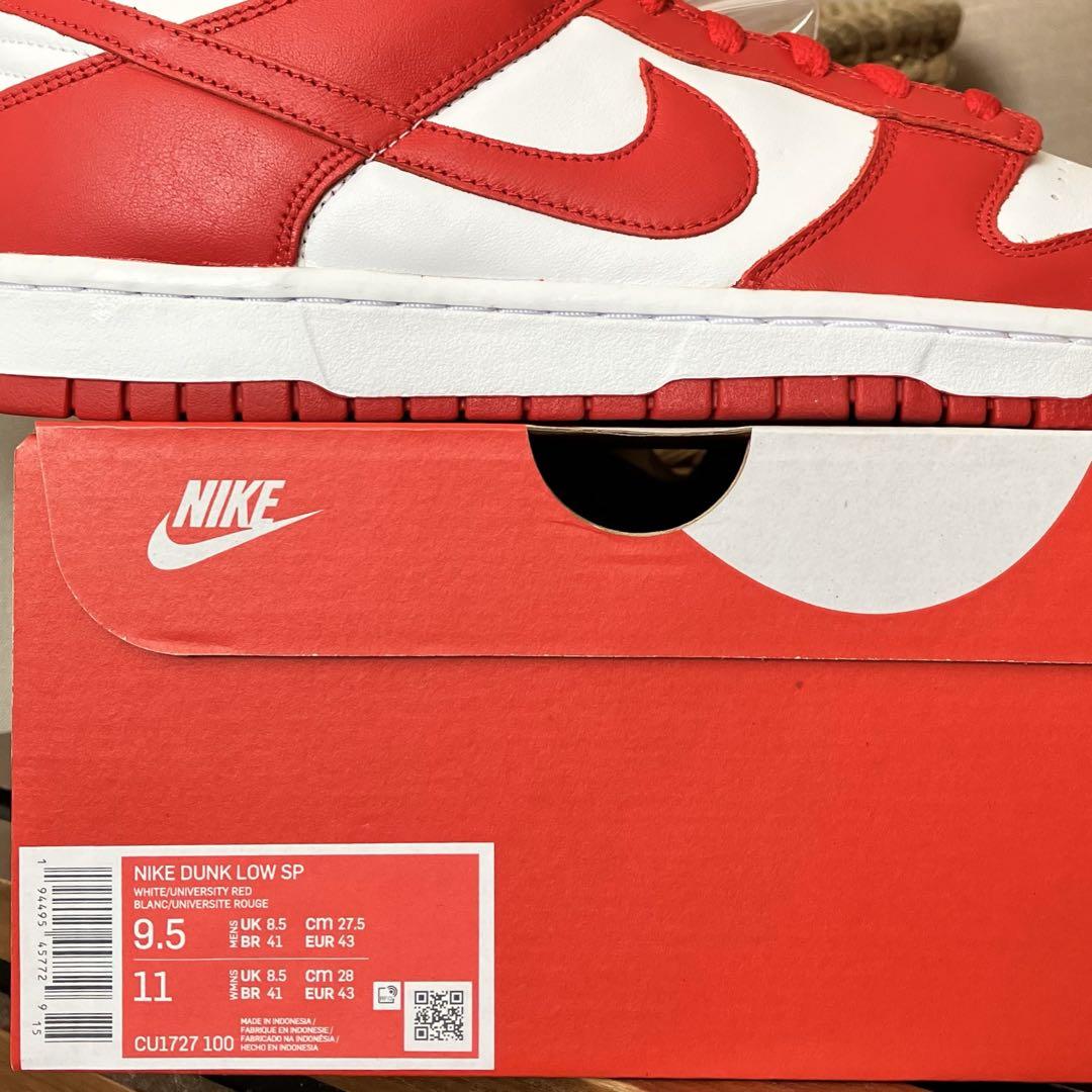 靴 Nike Dunk Low SP WhiteandUniversity Red