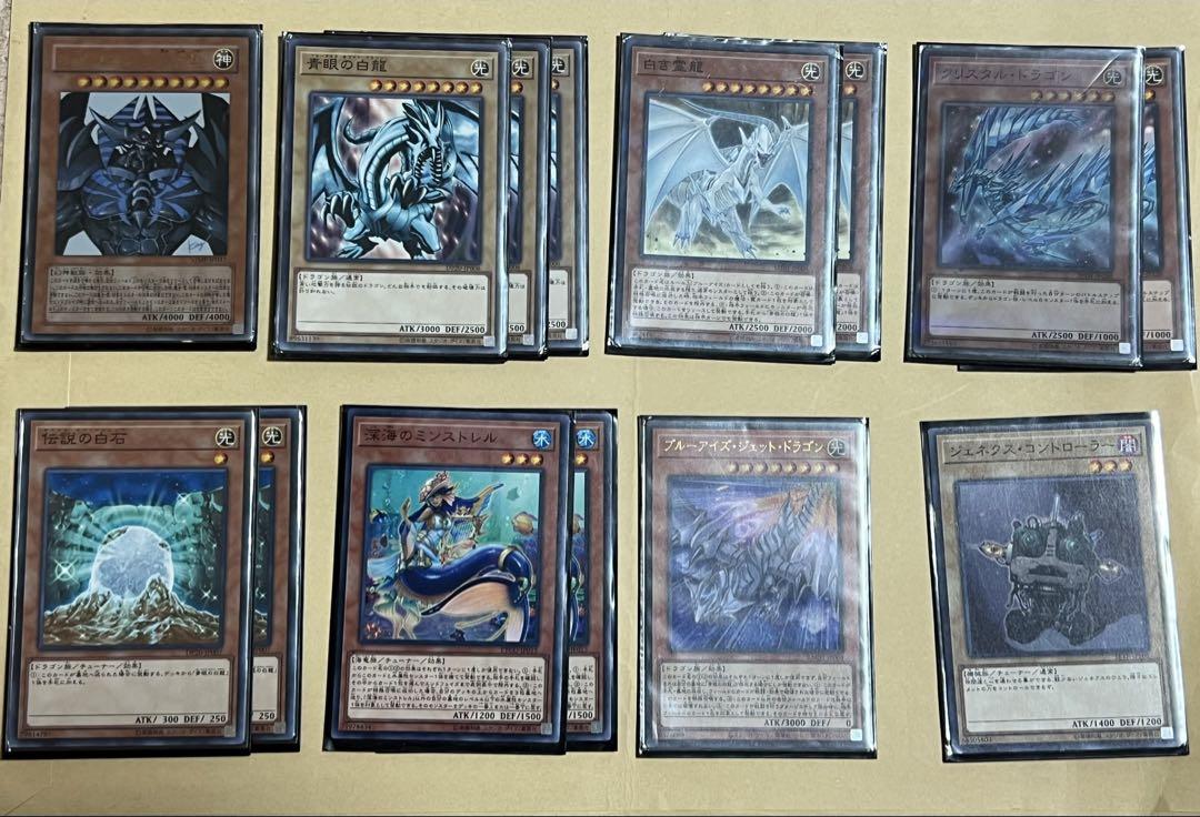 遊戯王 青眼の白龍構築済みデッキ スリーブ、デッキケース付き